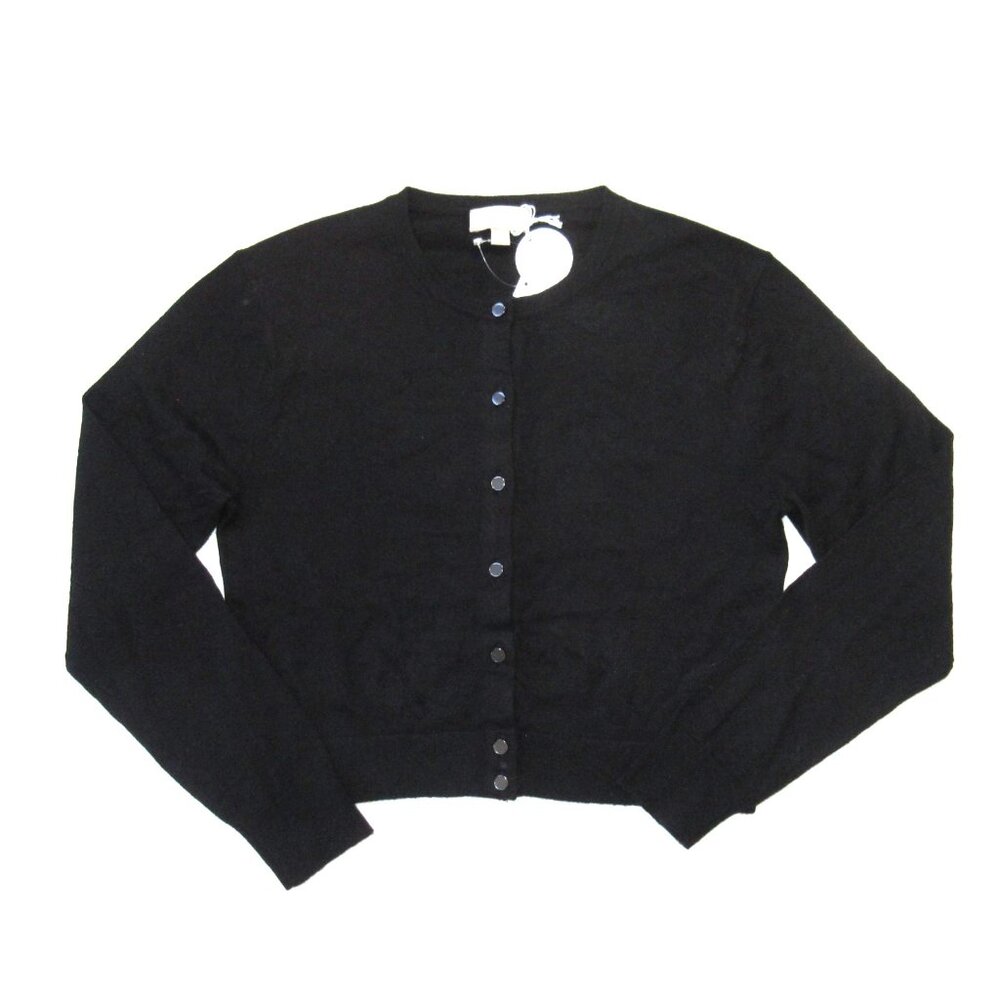 NWT J.Crew Featherweight Cashmere Cardigan in Jet Black Fitted Sweater S - Picture 4 of 6